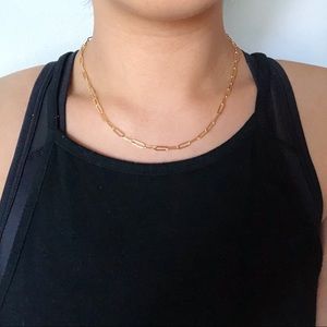 14k gold filled small link chain necklace